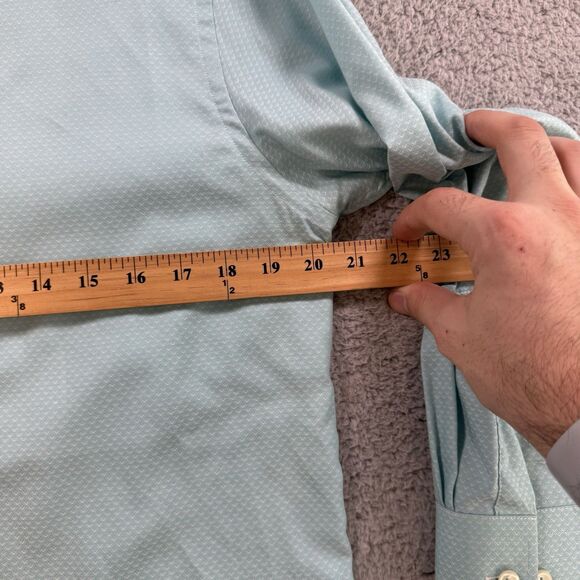 Eton Shirt Mens M 16.5 39 Blue Long Sleeve Button Up Cotton Slim Fit Dress - Picture 6 of 9